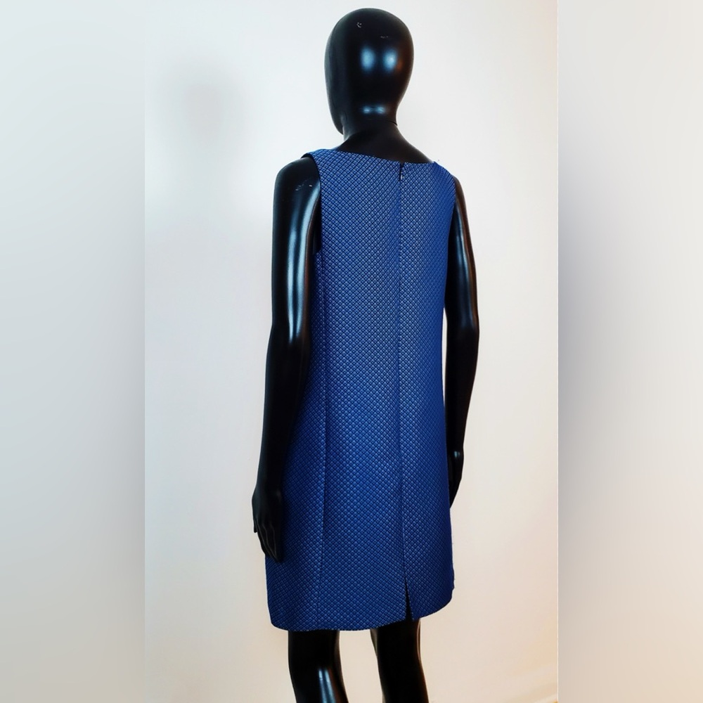 Club Monaco Monogram Diamond 3D Print Shift Dress Dark Blue - Picture 4 of 7